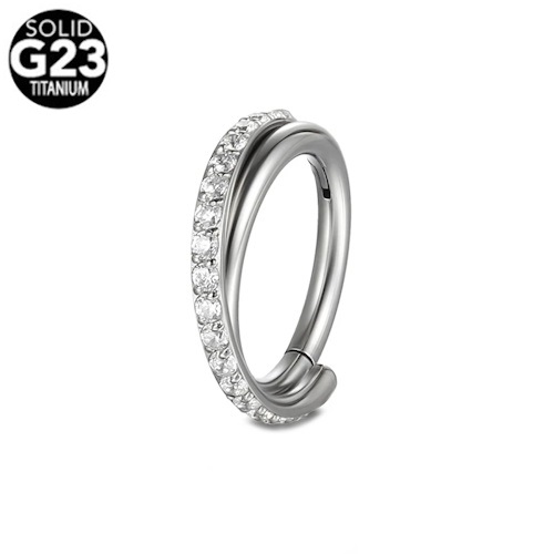 Piercing Titânio G23 Polido Segment Articulado Trançado Zircônias